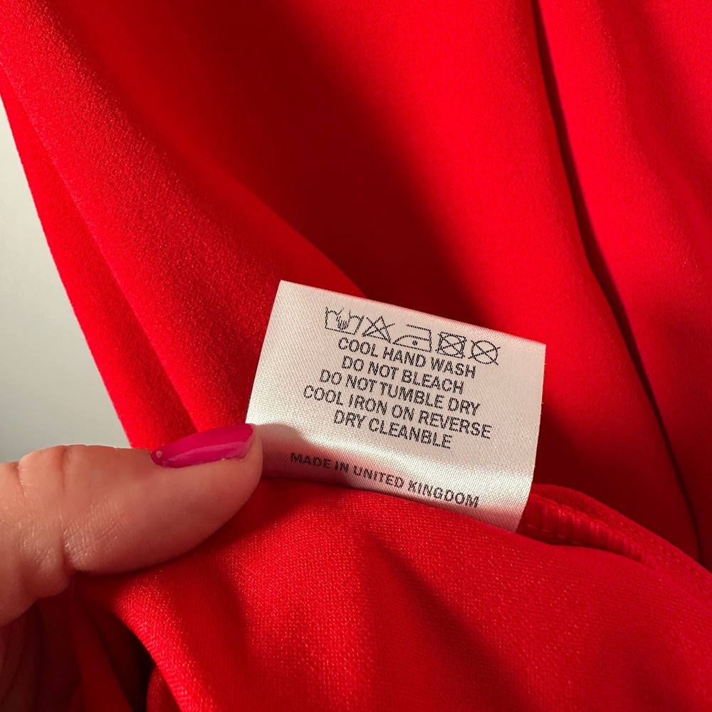 Red Off the Shoulder Twist Front Dress Wedding Guest Cocktail Party Size 6 - Picture 8 of 9